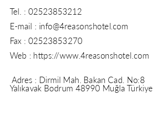 4reasons Hotel Bistro iletiim bilgileri